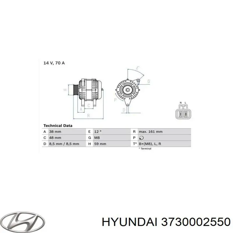 Generador Hyundai/Kia 3730002550