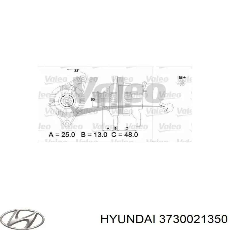 3730021350 Hyundai/Kia alternador