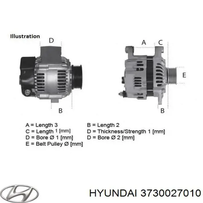 Alternador del motor Hyundai/Kia 3730027010 precio, desde 80,32 EUR