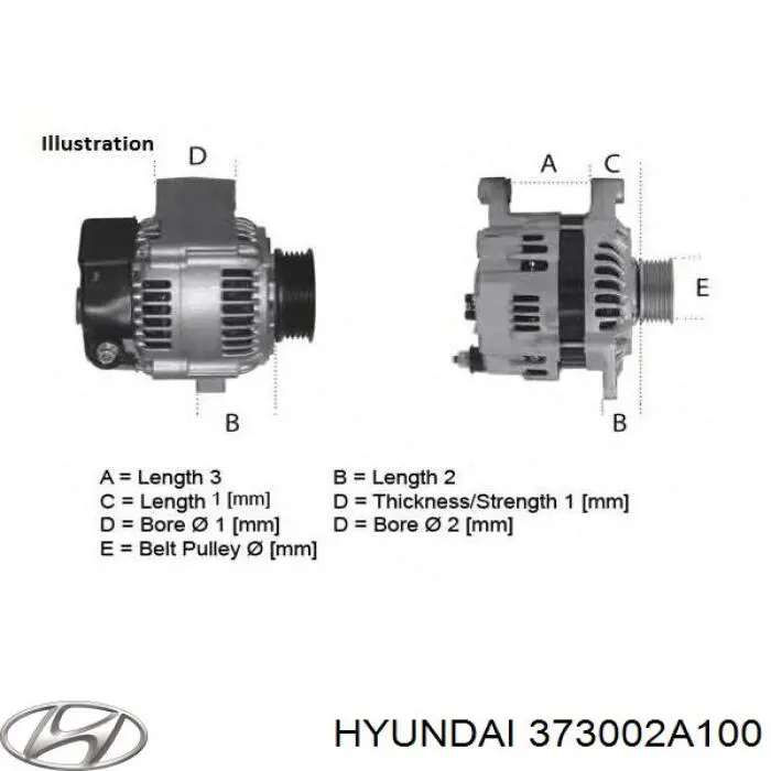 Alternador 373002A100 Hyundai/Kia