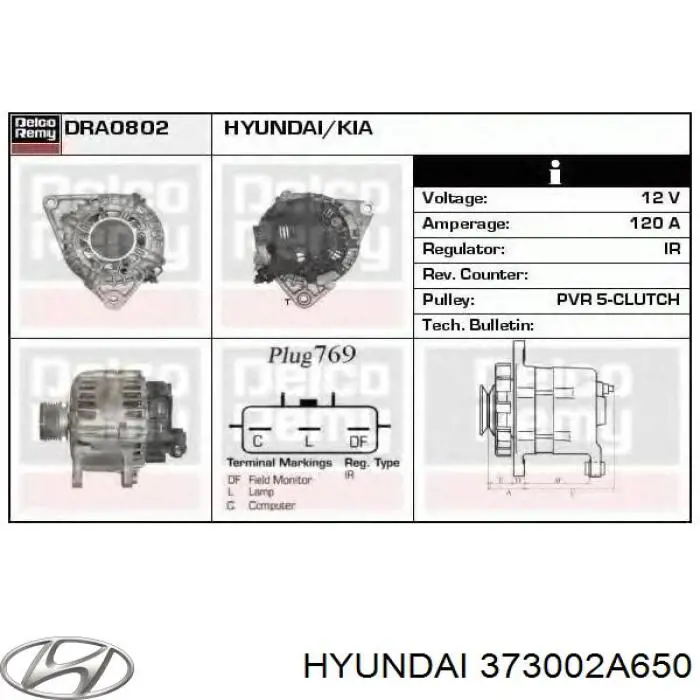 Comprar 373002A650 Hyundai/Kia Dynamo