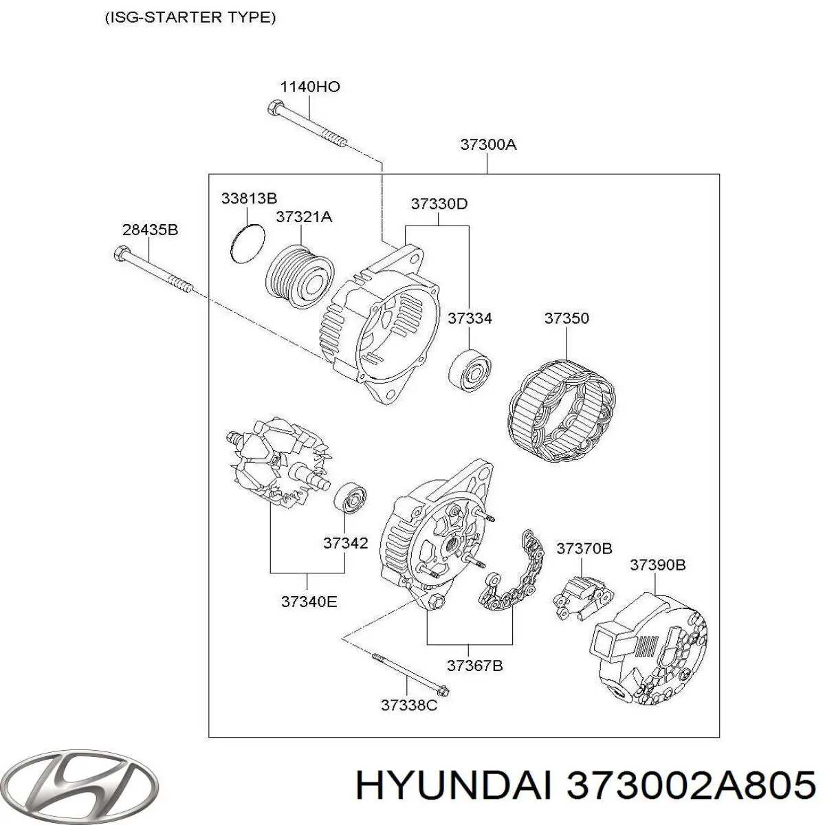 373002A805 Hyundai/Kia alternador