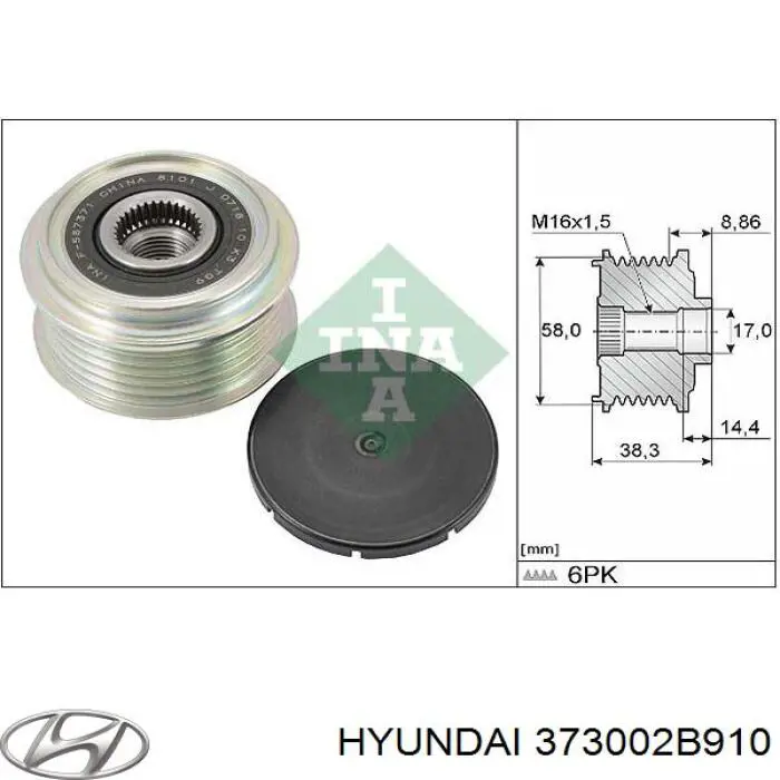 373002B910 Hyundai/Kia alternador