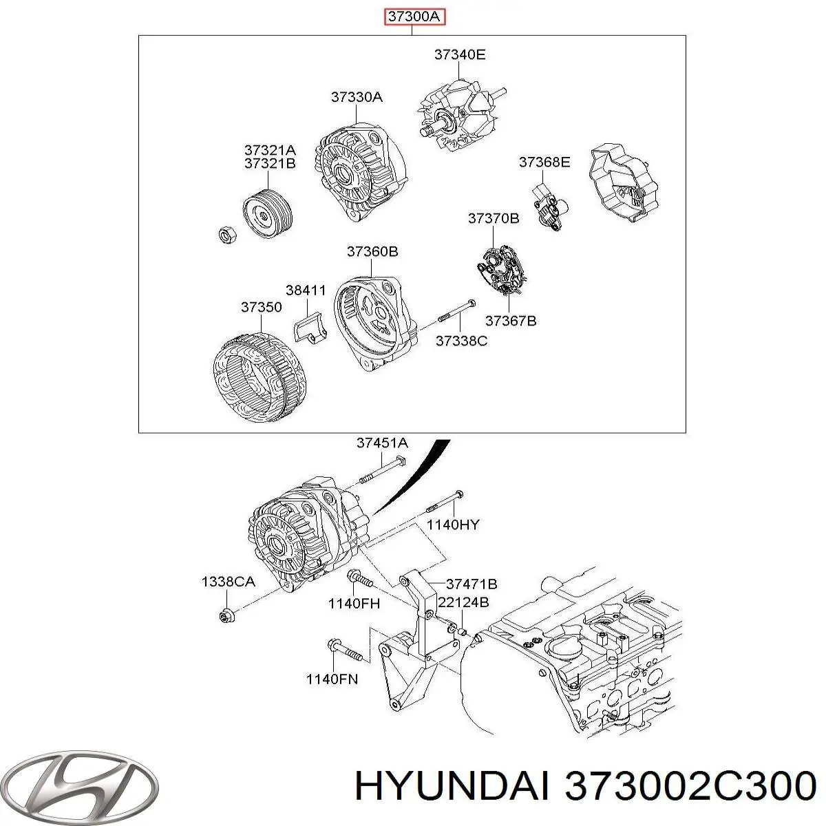 373002C300 Hyundai/Kia Alternador de coche