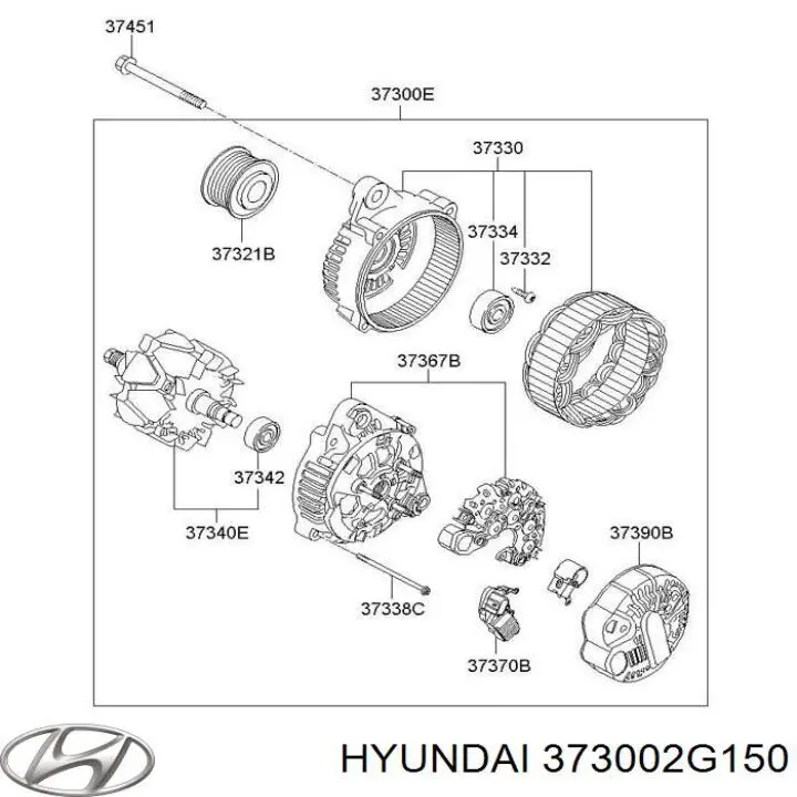 373002G150 Hyundai/Kia alternador