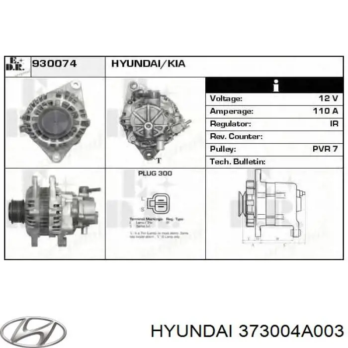 373004A003 Hyundai/Kia alternador