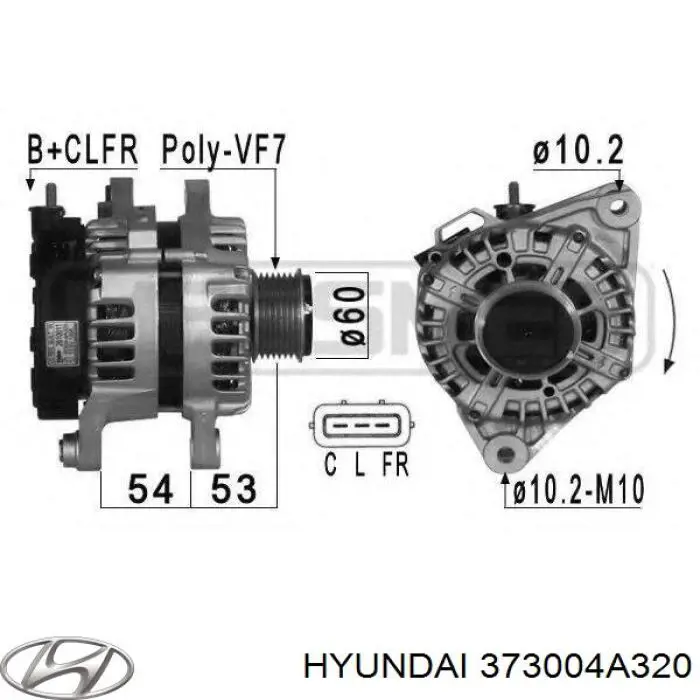 373004A320 Hyundai/Kia Alternador de coche