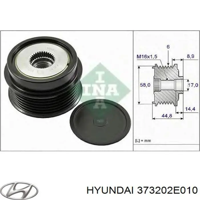 Polea rueda libre Hyundai/Kia 373202E010 precio, desde 92,95 EUR