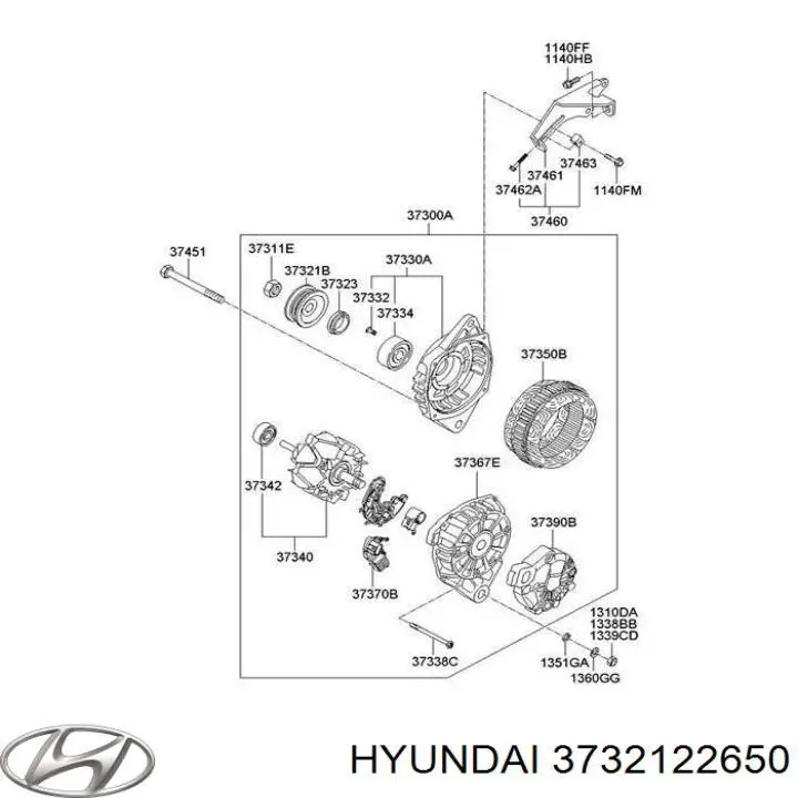 Polea de alternador Hyundai Coupe II