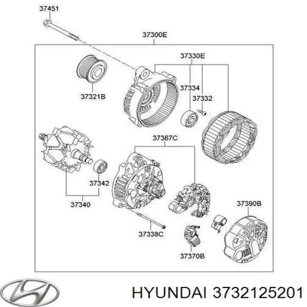 3732125201 Hyundai/Kia polea del alternador