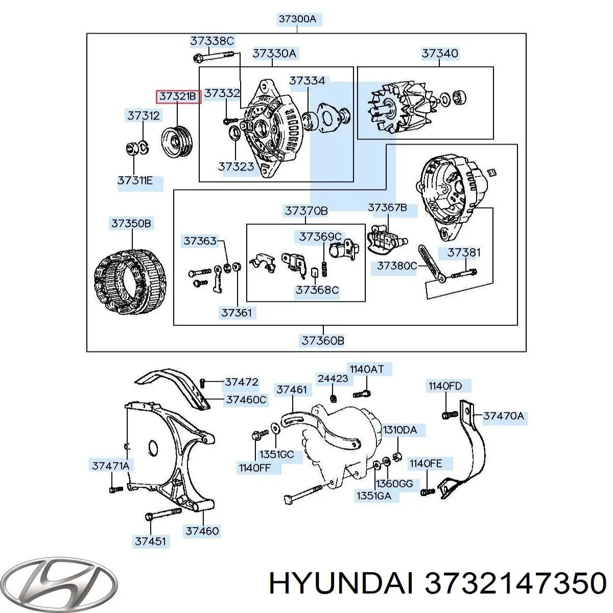 Comprar 3732147350 Hyundai/Kia Rueda libre del alternador