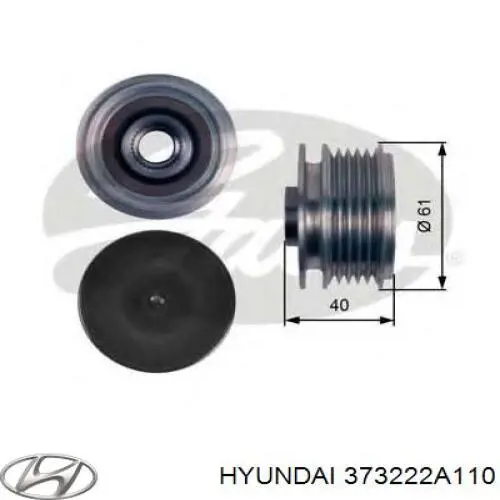 Comprar 373222A110 Hyundai/Kia Rueda libre del alternador