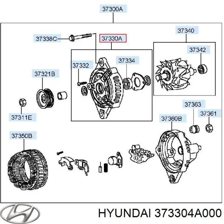 373304A000 Hyundai/Kia Alternador de coche