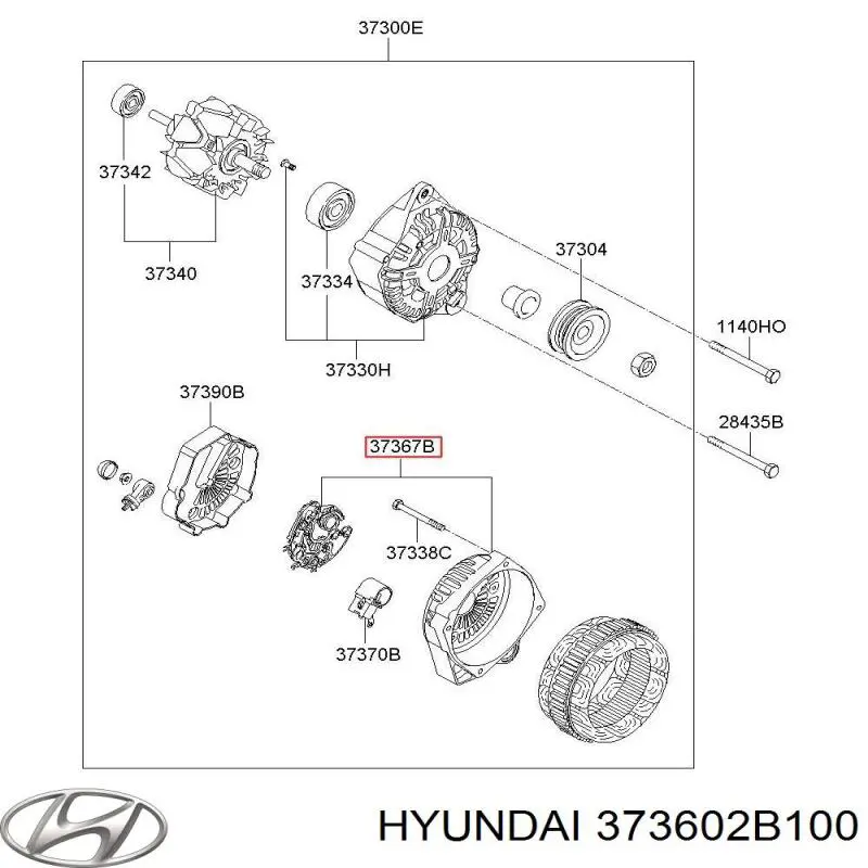 Comprar 373602B100 Hyundai/Kia Puente de diodos, alternador