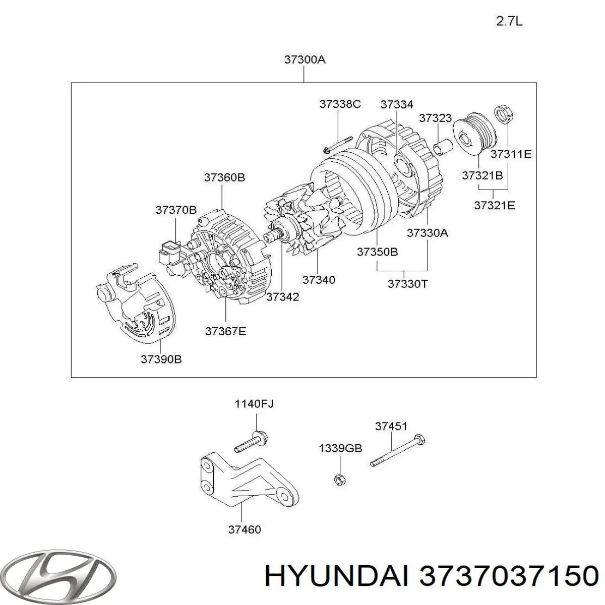 3737037150 Hyundai/Kia regulador del alternador