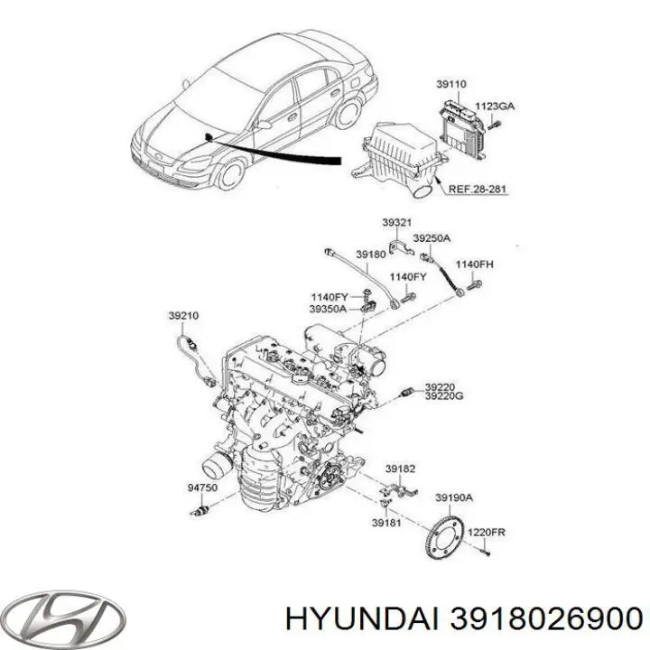 3918026900 Hyundai/Kia sensor de cigüeñal