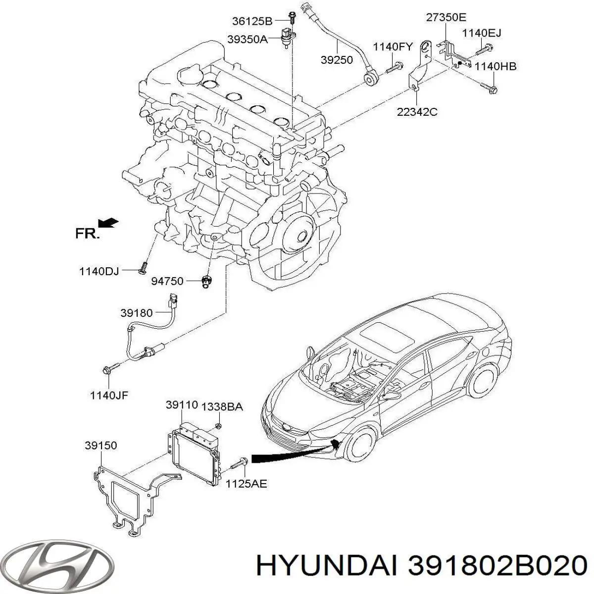 Comprar 391802B020 Hyundai/Kia Sensor de cigüeñal