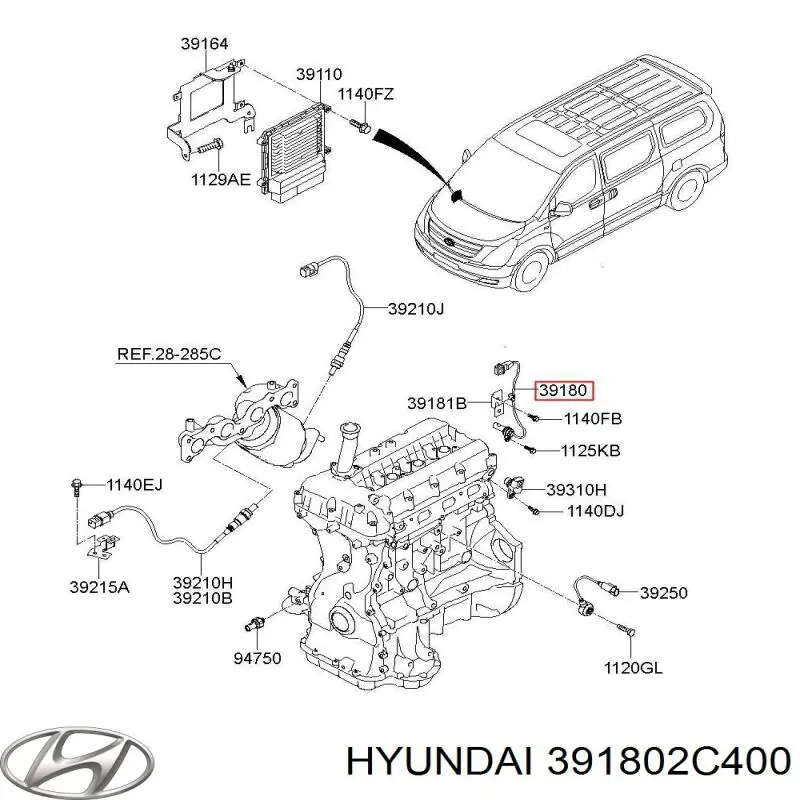 391802C400 Hyundai/Kia sensor de cigüeñal