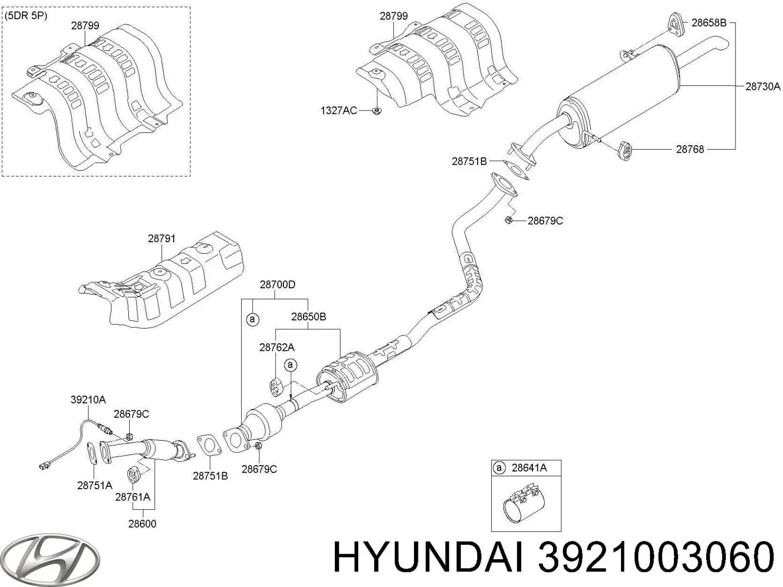 3921003060 Hyundai/Kia sonda lambda sensor de oxigeno post catalizador