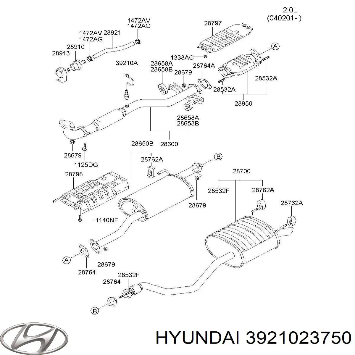 Comprar 3921023750 Hyundai/Kia Sonda lambda de oxígeno posterior al catalizador