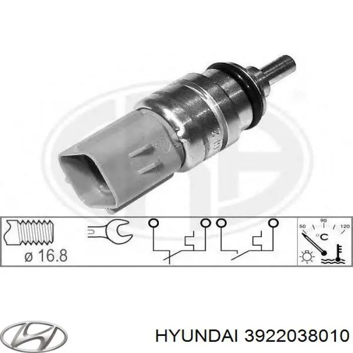 Sensor de temperatura 3922038010 Hyundai/Kia