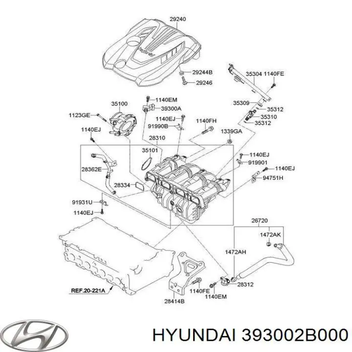 Sensor De Presion Del Colector De Admision Hyundai/Kia 393002B000