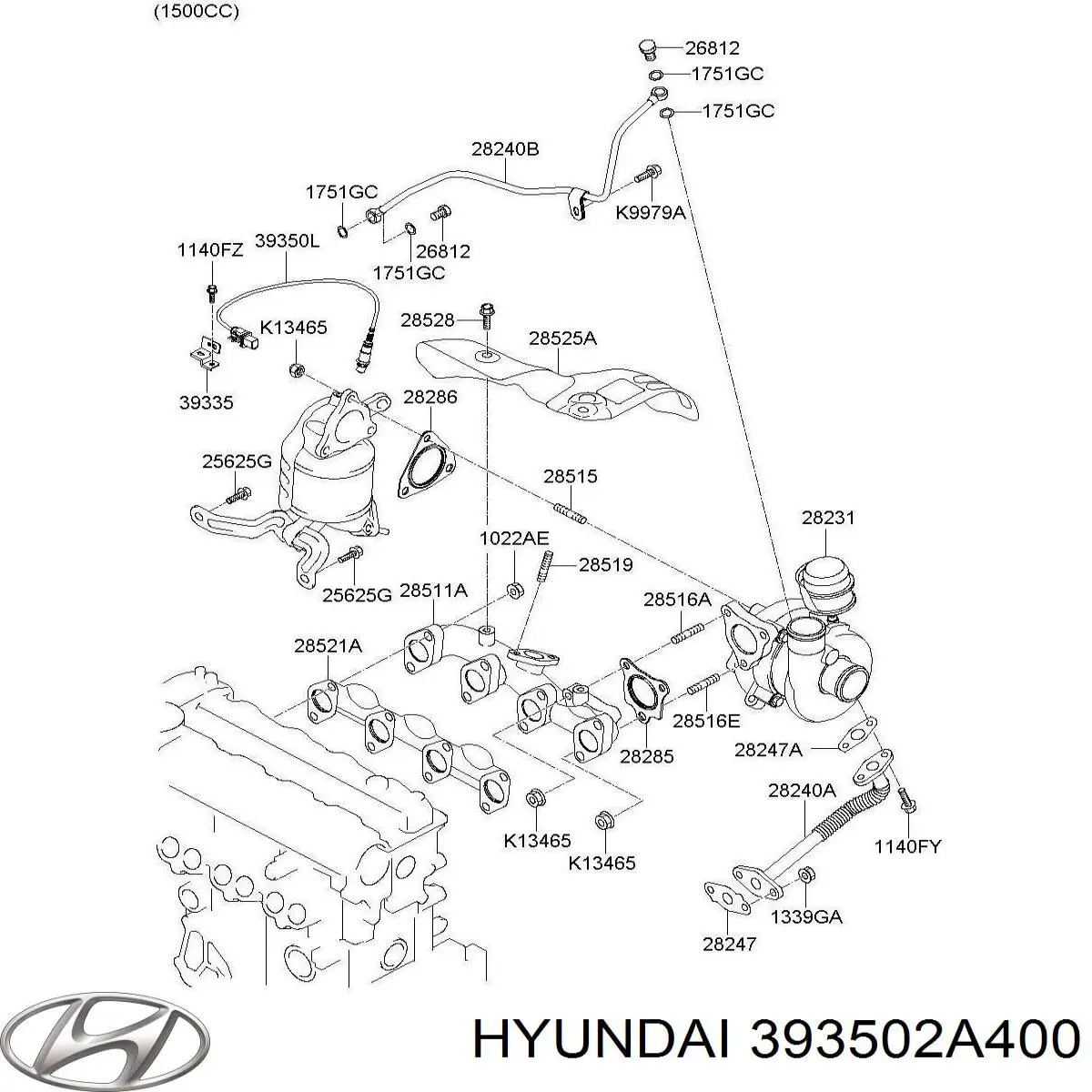 393502A400 Hyundai/Kia Sonda lambda (NOx, O2)
