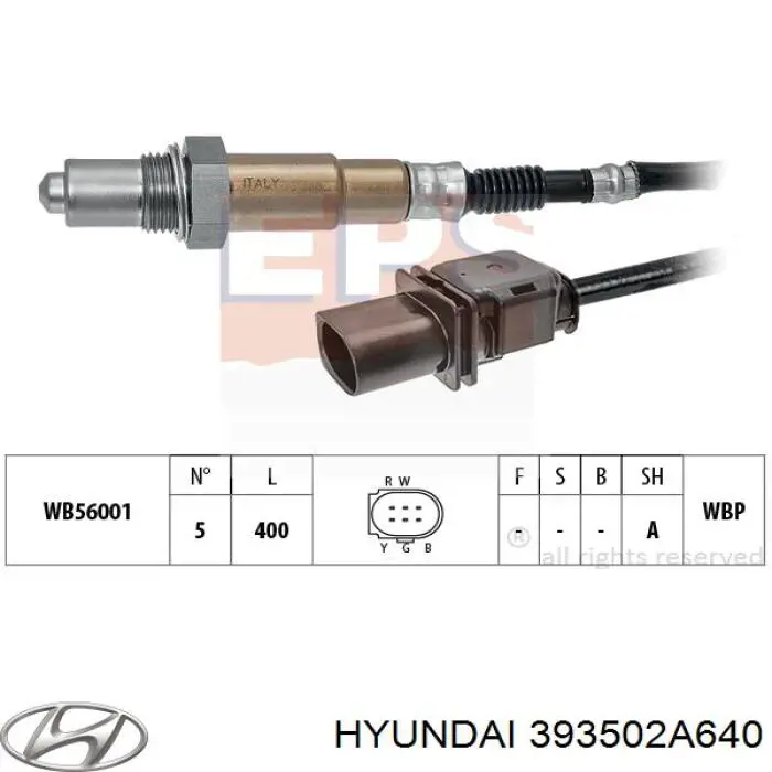393502A640 Hyundai/Kia sonda lambda sensor de oxigeno para catalizador
