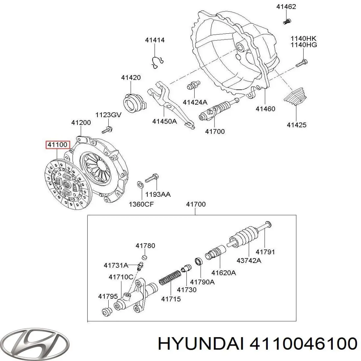 4110046100 Hyundai/Kia disco de embrague