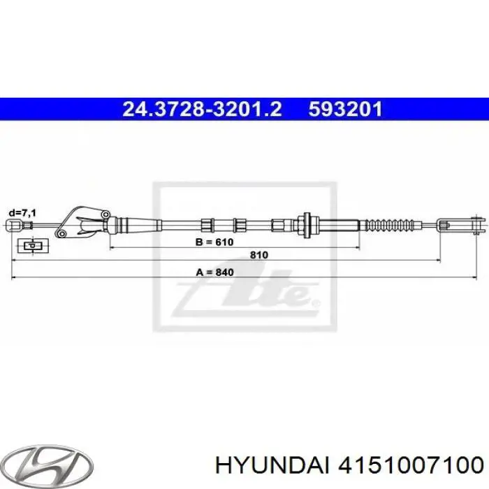 Comprar 4151007100 Hyundai/Kia Cable de embrague