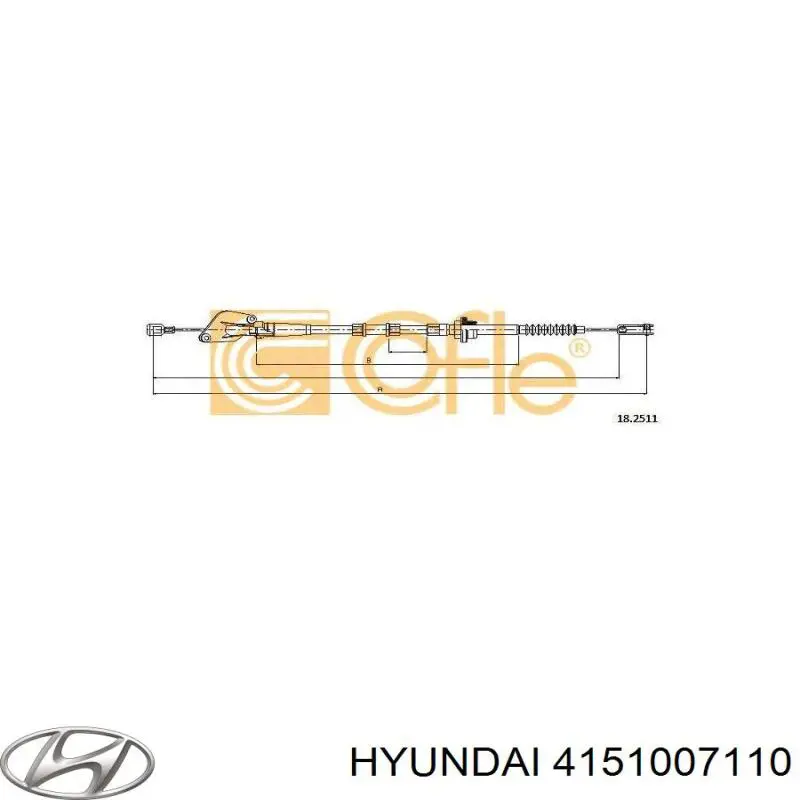 4151007110 Hyundai/Kia Cable de accionamiento del embrague