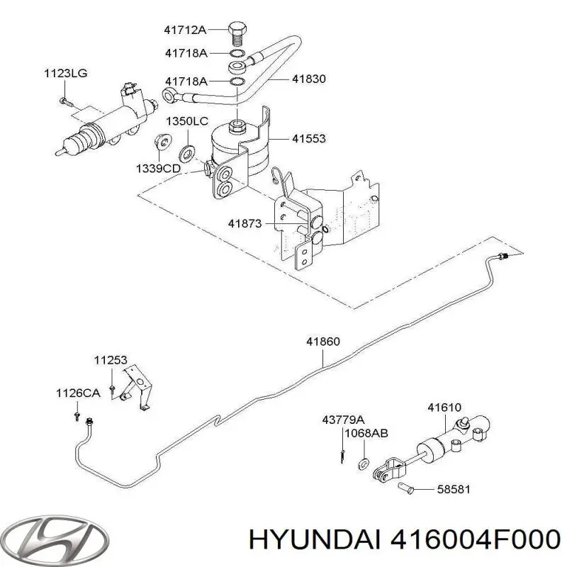 Cilindro maestro de embrague 416004F000 Hyundai/Kia