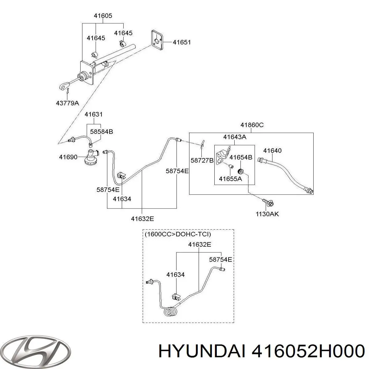 Cilindro maestro de embrague 416052H000 Hyundai/Kia