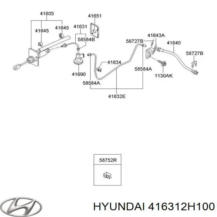 Comprar 416312H100 Hyundai/Kia Latiguillo de embrague