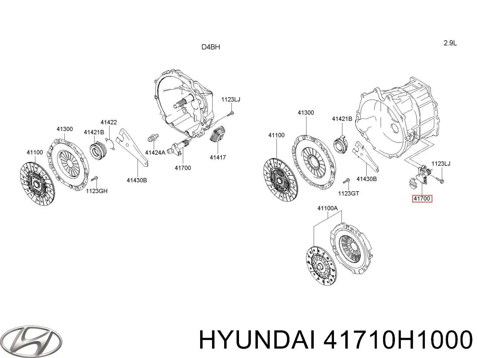 Bombin de embrague 41710H1000 Hyundai/Kia