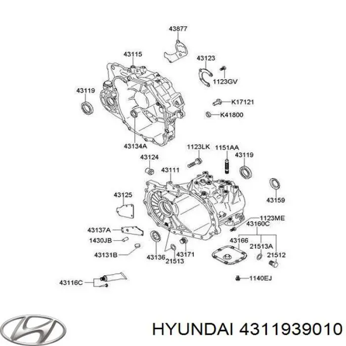 4311939010 Hyundai/Kia anillo retén de semieje, eje delantero
