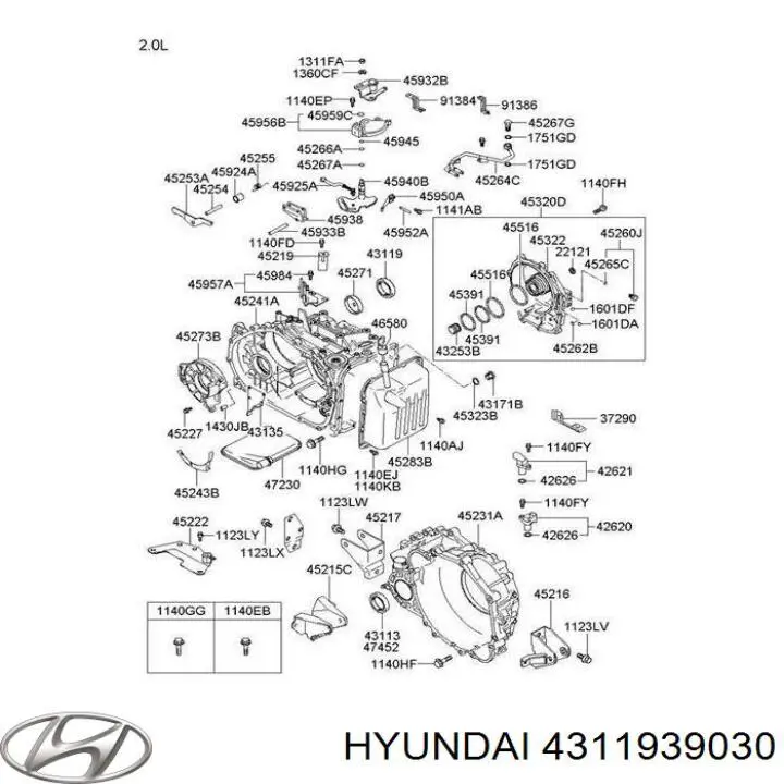 4311939030 Hyundai/Kia anillo retén de semieje, eje delantero