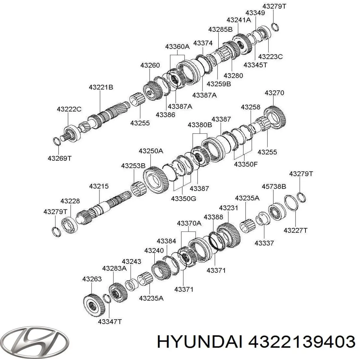 Eje primario de la caja de cambios Hyundai/Kia 4322139403 precio, desde 317,71 EUR
