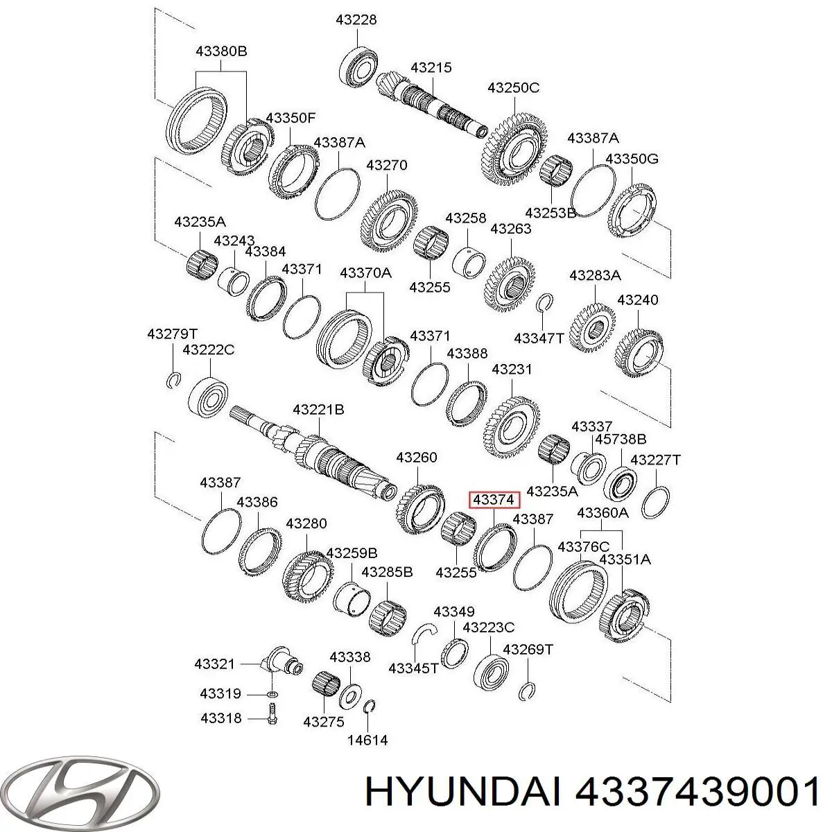 4337439010 Hyundai/Kia anillo sincronizador