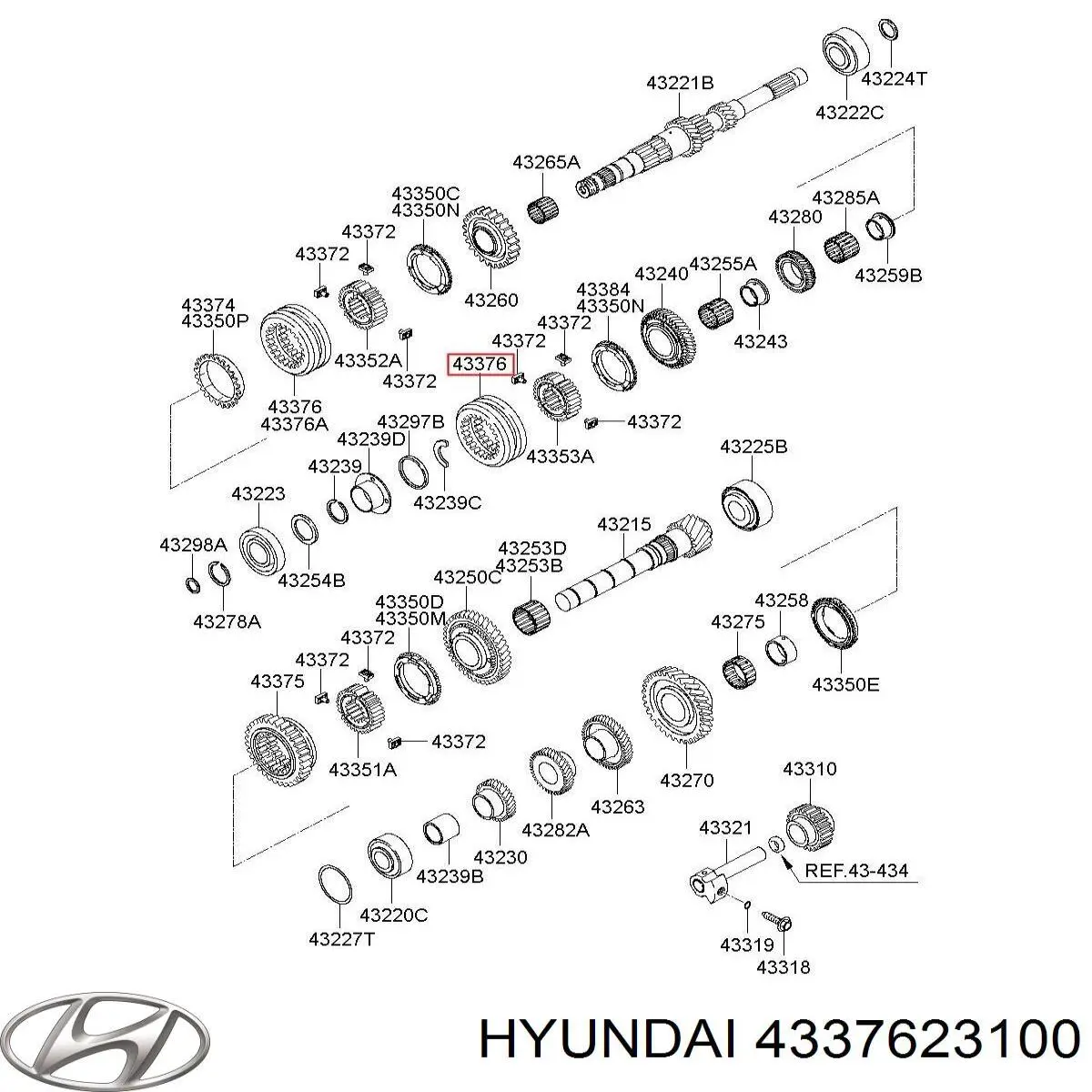 4337623100 Hyundai/Kia embrague sincronizador, carrera exterior 3/4a marcha