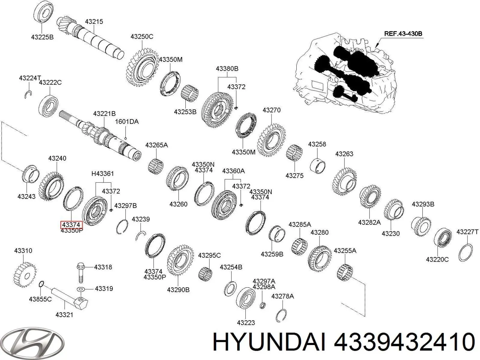 4339432410 Hyundai/Kia anillo sincronizador