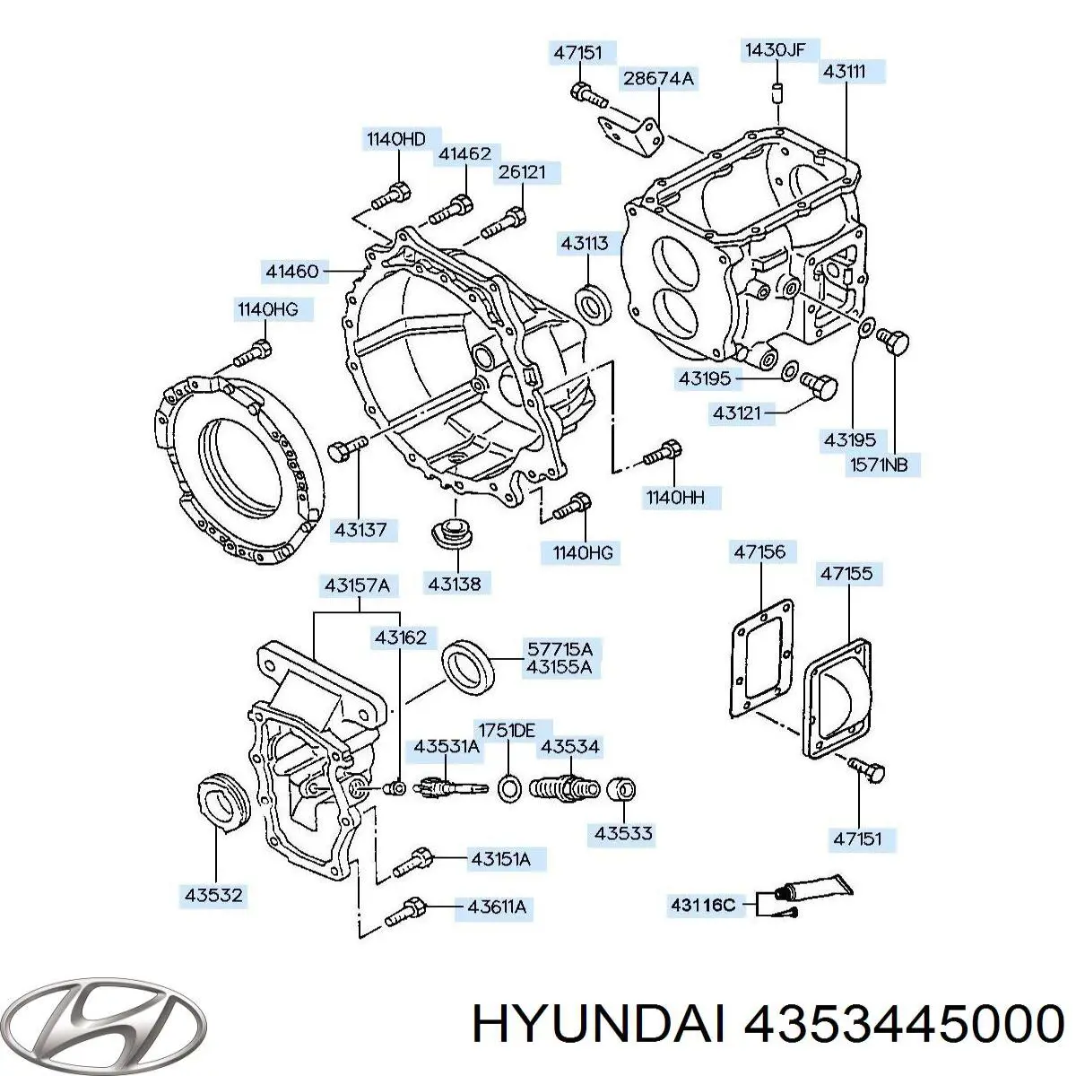 4353445000 Hyundai/Kia engranaje angular, eje flexible velocímetro