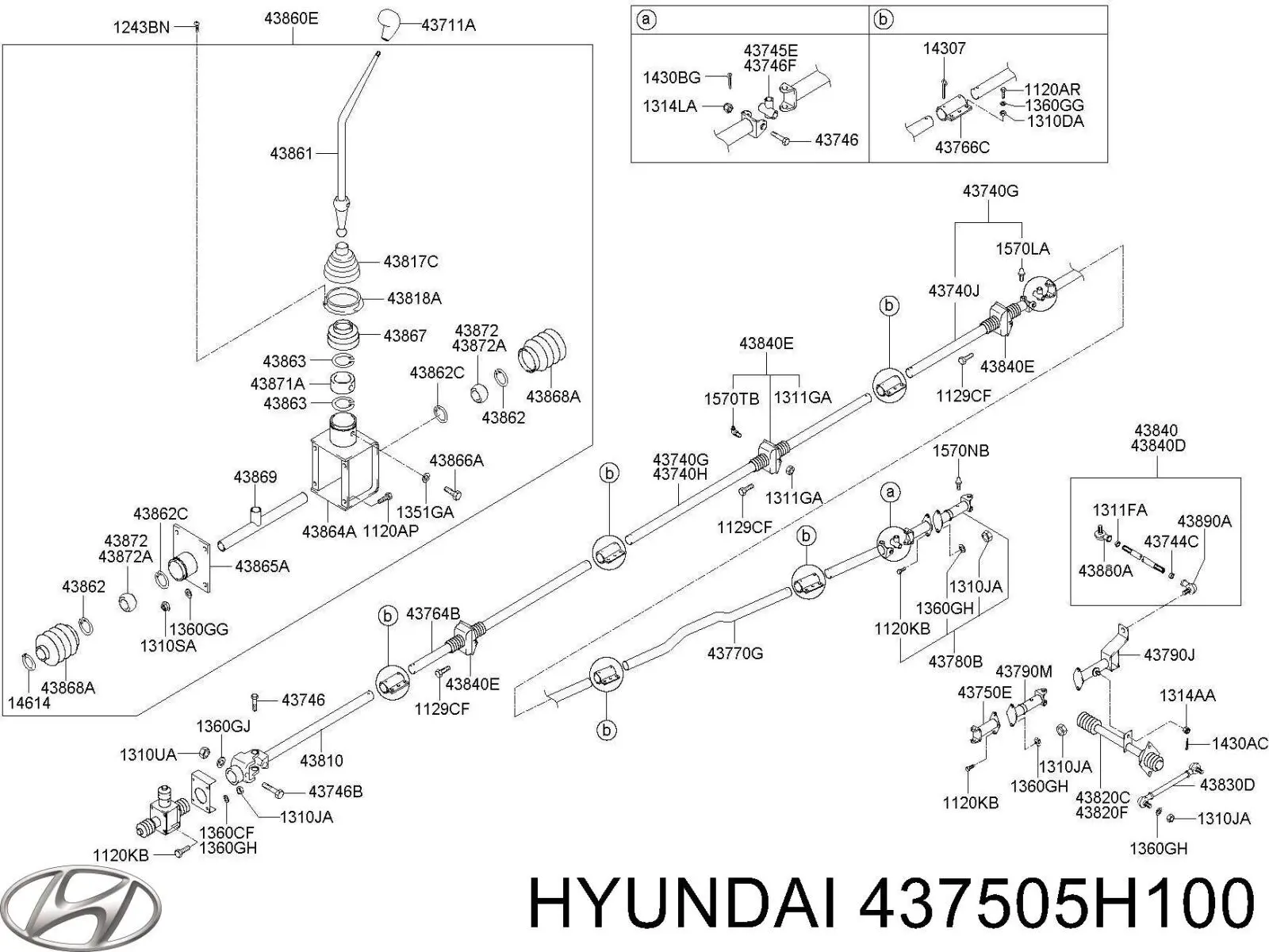 Cable palanca de cambios para Hyundai HD 