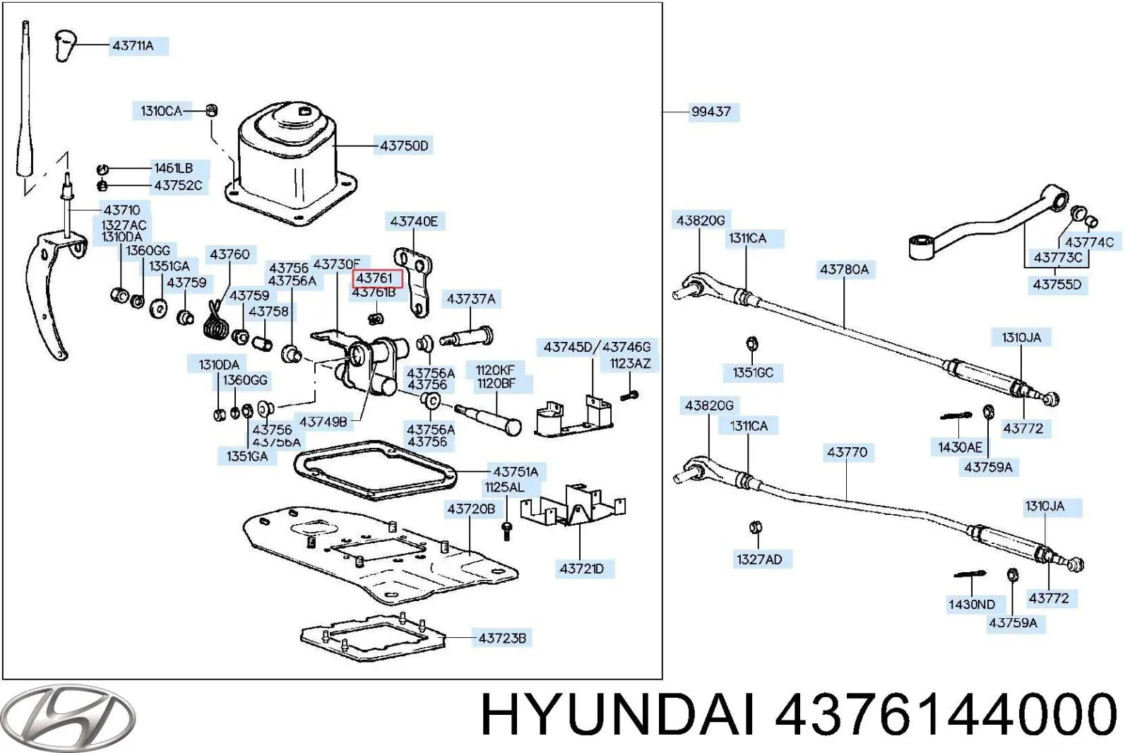 Comprar Casquillo palanca cambio Hyundai H-1 STAREX Starex A1
