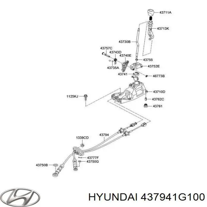Cable de accionamiento de caja de cambios Hyundai/Kia 437941G100 precio, desde 80,93 EUR
