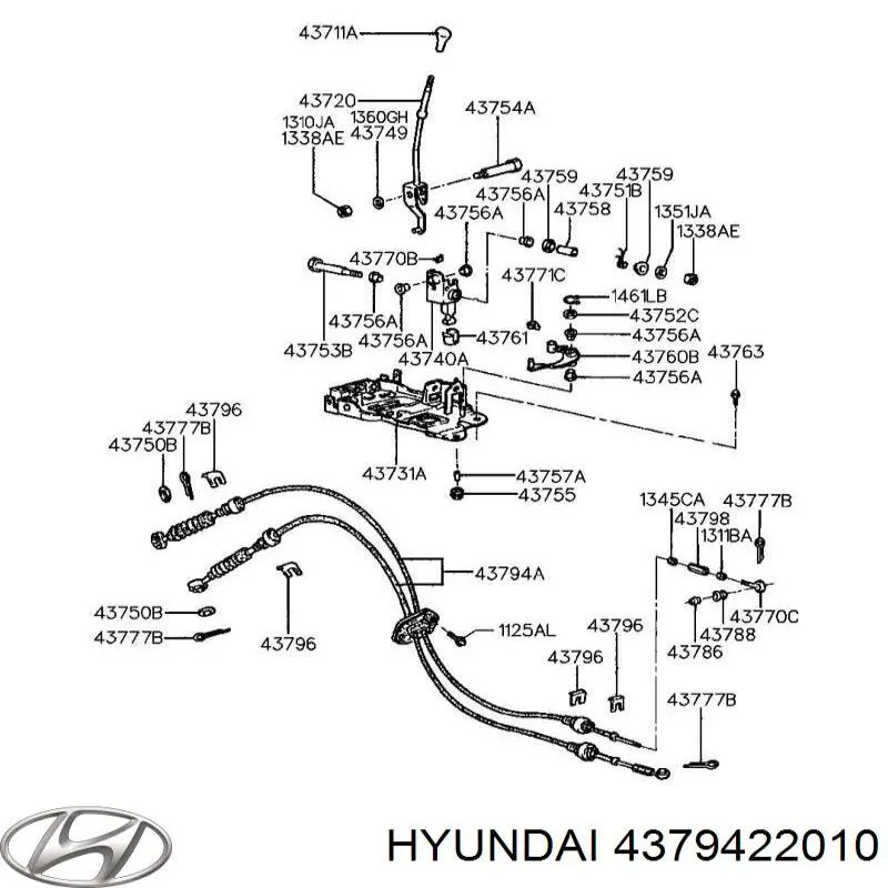 Cable de accionamiento de caja de cambios Hyundai/Kia 4379422010 precio, desde 37,53 EUR