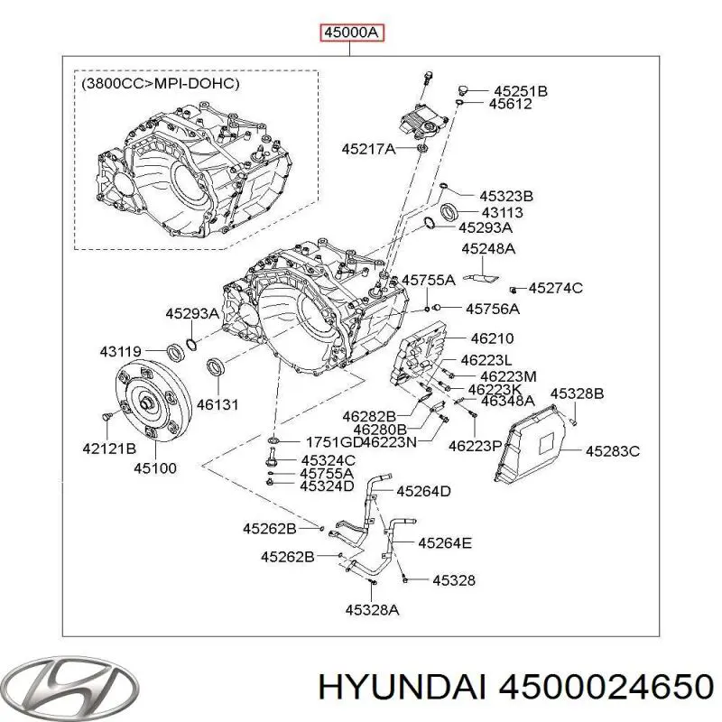 4500024650 Hyundai/Kia caja de cambios automática