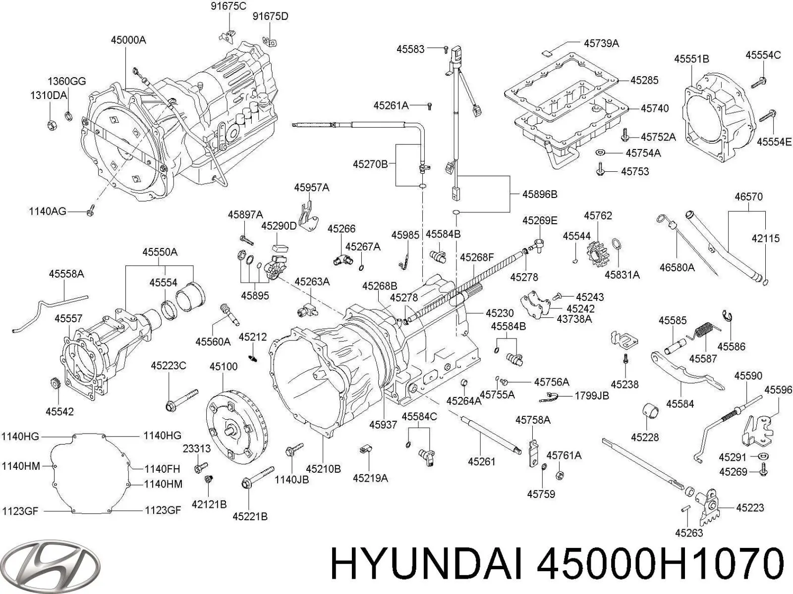 Transmisión automática completa para Hyundai Terracan (HP)