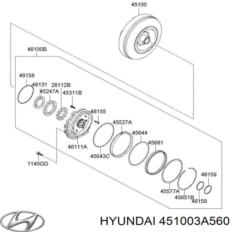 Convertidor de par Hyundai/Kia 451003A560 precio, desde 2896,41 EUR
