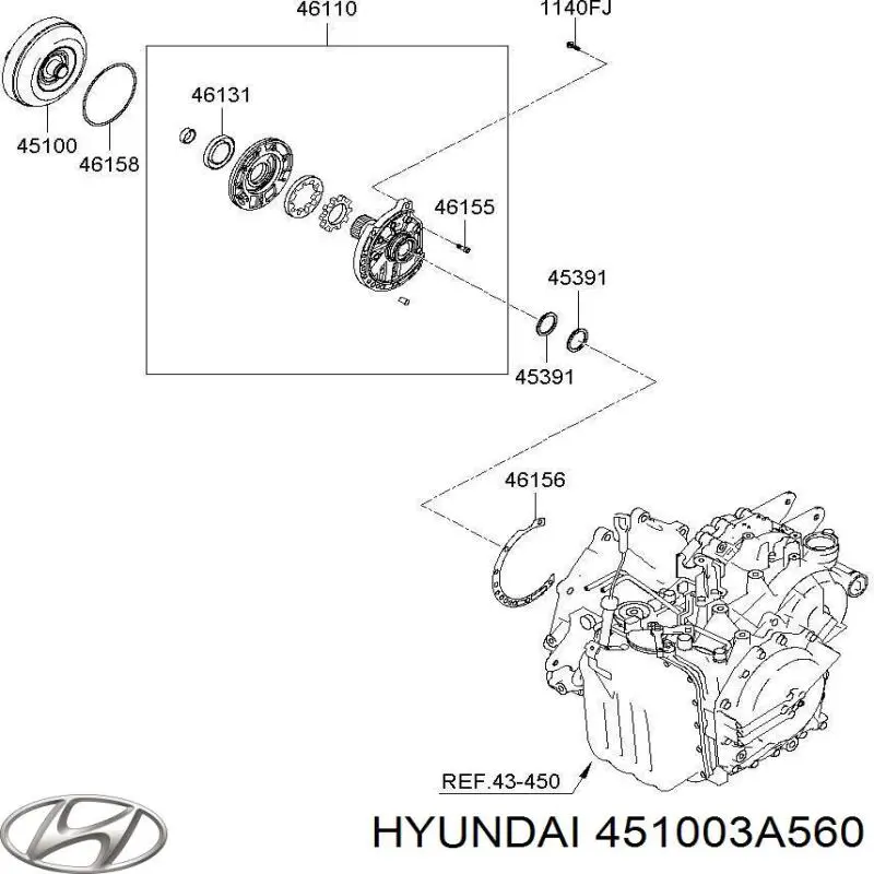 451003A560 Hyundai/Kia convertidor de caja automática